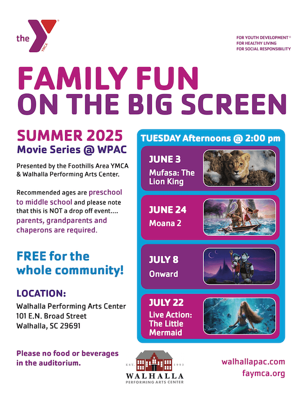 flier for movies at WPAC
